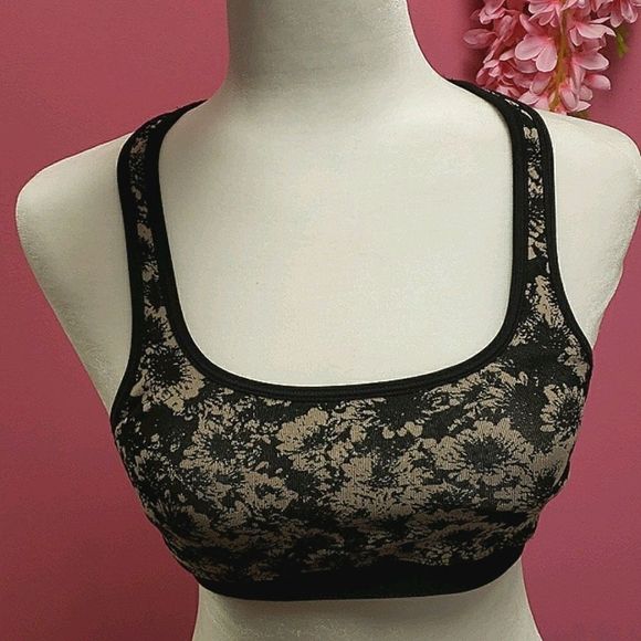NUX 🤎 Brown Floral Sports Bra with Padding - Picture 2 of 9